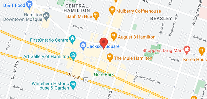 map of 64 JAMES Street N